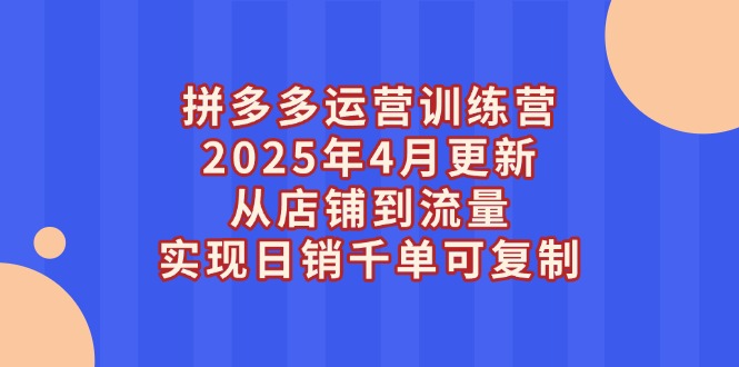 拼多多运营训练营2025年4月更新，从店铺到流量，实现日销千单可复制-太奇网创联盟