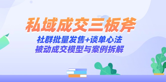公域交易量三板斧：社群营销大批量开售 谈单心决，处于被动交易量模型与实例拆卸-太奇网创联盟