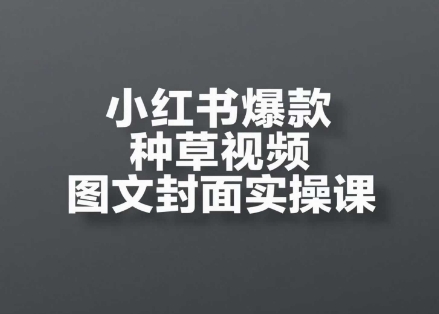 小红书爆款种草视频图文并茂封面图实操课，开实体店、选款、引流方法、转现全过程-太奇网创联盟