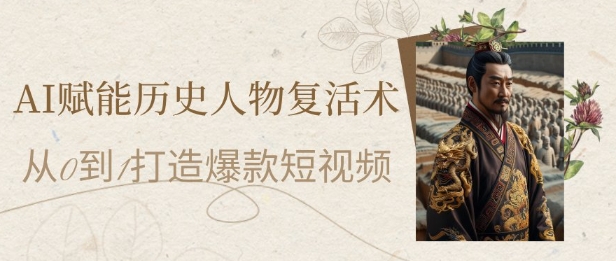 AI创变历史名人复活术：从0到1打造出爆款短视频，7天增粉10W，新手也可以月入了1W-太奇网创联盟