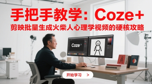 一对一教学：Coze   剪辑软件批量生成火材人心理学视频的强势攻略大全-太奇网创联盟