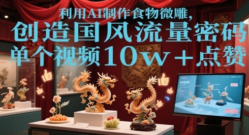 运用AI烹饪食物微刻，造就国韵总流量登陆密码，单独短视频10w 关注点赞-太奇网创联盟