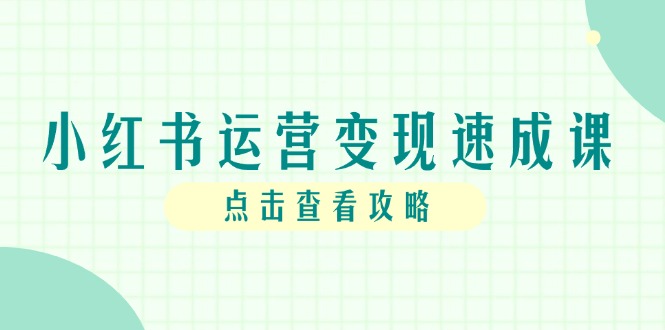 小红书运营转现速成课，账户构建到暴力行为养号，本人IP全过程手册-太奇网创联盟
