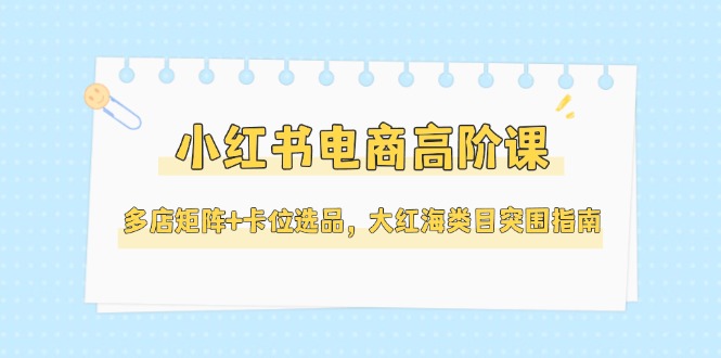 小红书电商高阶课，多店矩阵+卡位选品，大红海类目突围指南-太奇网创联盟